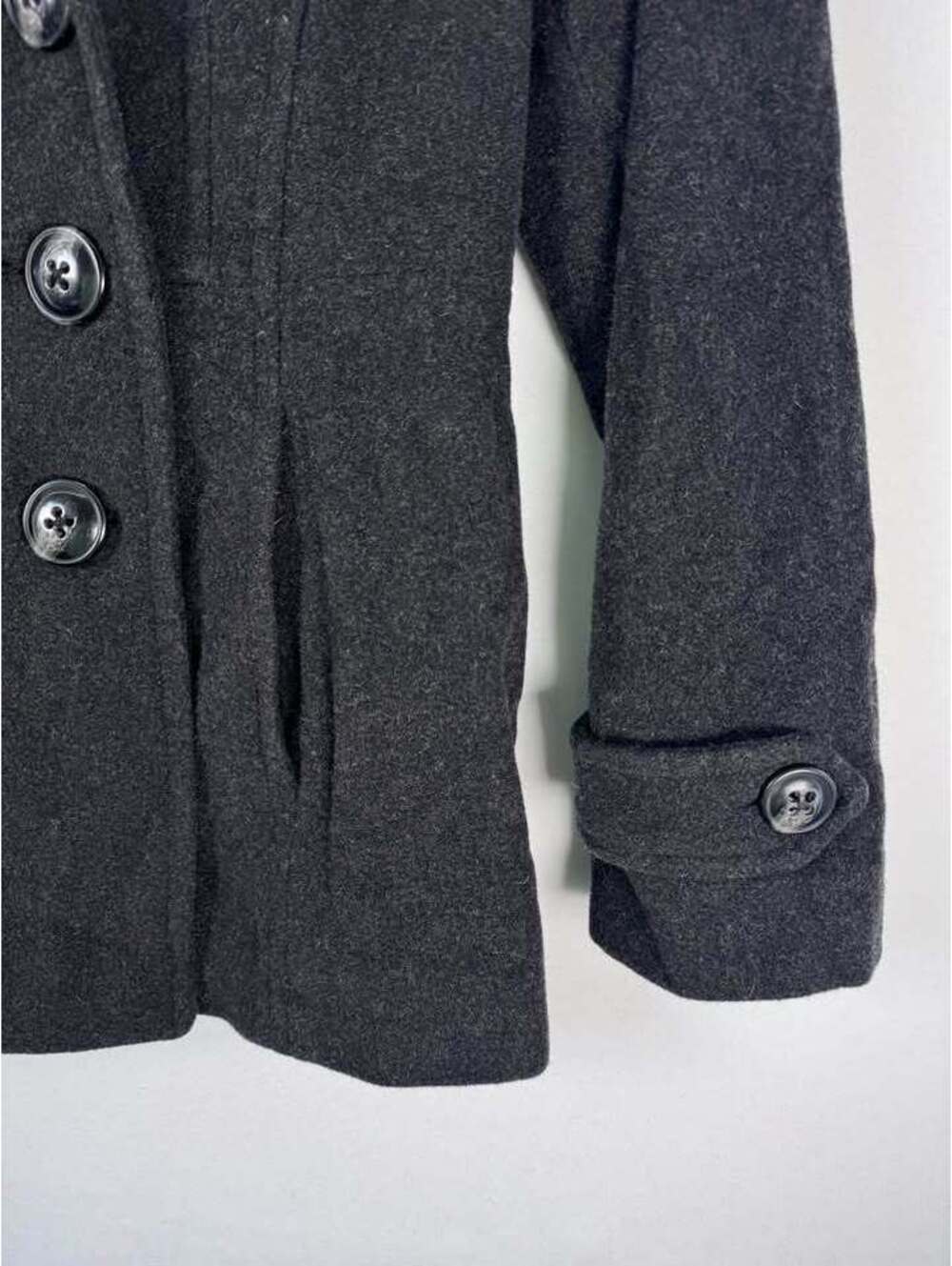 London Fog Women's Dark Gray Wool Blend Peacoat Size Large - Picture 5 of 8